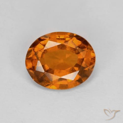 1.70ct 자연스러운 Medium Dark-Orange 헤소나이트 가넷, 타원형, VVS-VS