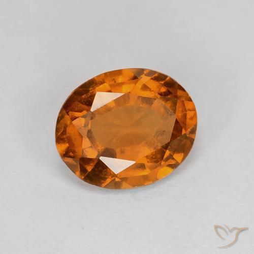 1.70캐럿 천연 Medium Dark-Orange 헤소나이트 가넷, 타원형, VVS-VS