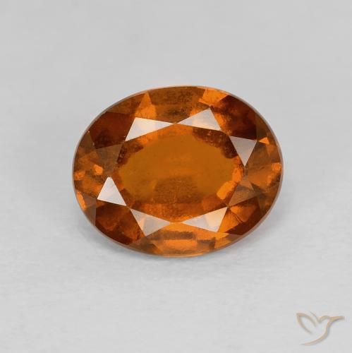 2.02ct 자연스러운 붉은 오렌지 헤소나이트 가넷, 타원형, VVS-VS