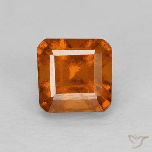 1.08ct 자연스러운 붉은 오렌지 헤소나이트 가넷, 에메랄드 컷, VVS-VS