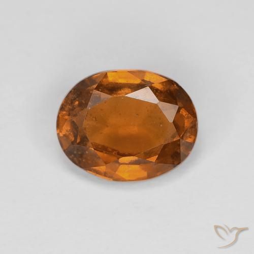 1.29ct 자연스러운 딥 오렌지 헤소나이트 가넷, 타원형, VS