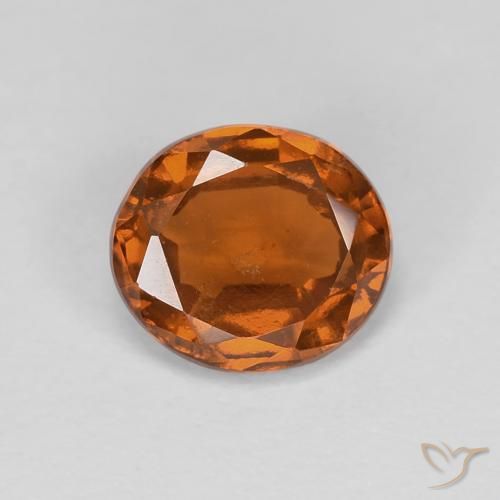 1.21ct 자연스러운 Medium Dark-Orange 헤소나이트 가넷, 타원형, VS