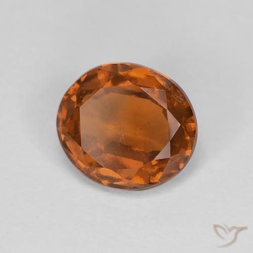 1.21캐럿 천연 Medium Dark-Orange 헤소나이트 가넷, 타원형, VS
