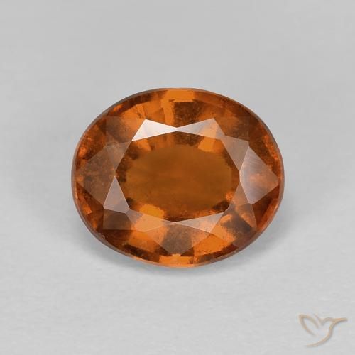 1.87ct 자연스러운 딥 오렌지 헤소나이트 가넷, 타원형, VS