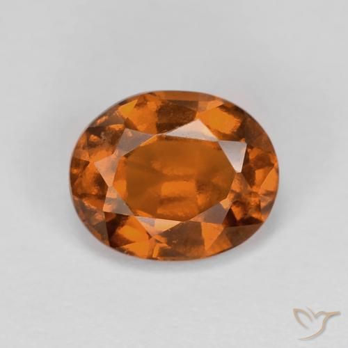 1.21ct 자연스러운 붉은 오렌지 헤소나이트 가넷, 타원형, VS