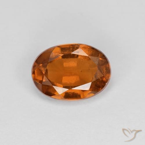 0.95ct 자연스러운 딥 오렌지 헤소나이트 가넷, 타원형, VS