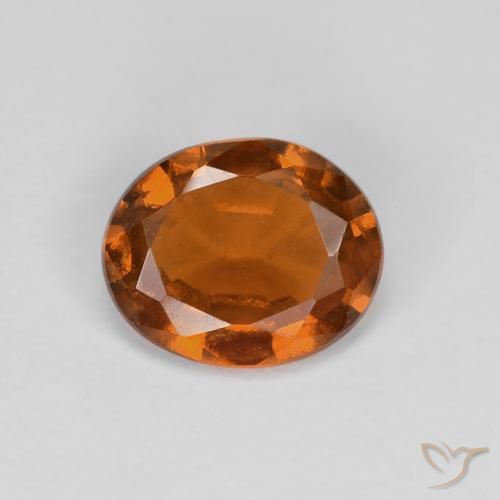 0.91ct 자연스러운 앰버 오렌지 헤소나이트 가넷, 타원형, VS