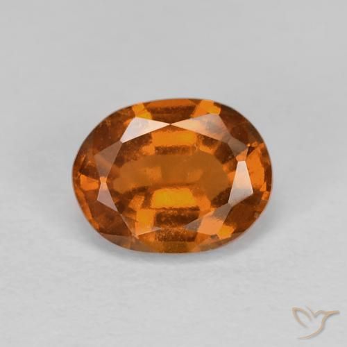 1.15ct 자연스러운 앰버 오렌지 헤소나이트 가넷, 타원형, VS
