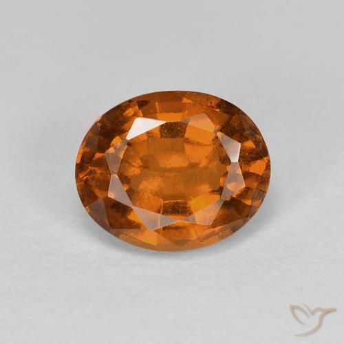 1.74ct 자연스러운 앰버 오렌지 헤소나이트 가넷, 타원형, VS