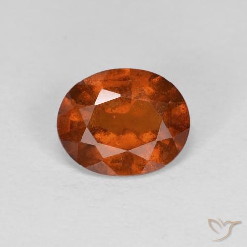 1.02ct 자연스러운 앰버 오렌지 헤소나이트 가넷, 타원형, VS