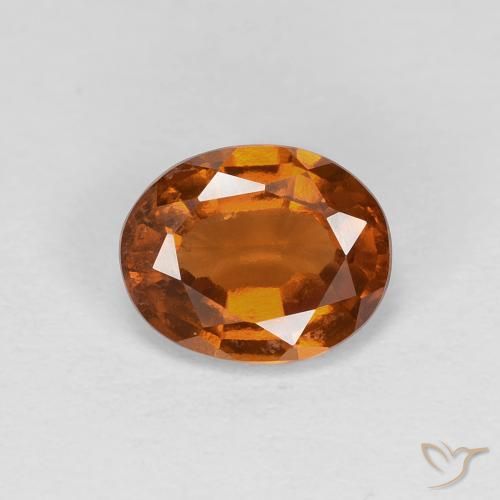 1.19ct 자연스러운 Medium Dark-Orange 헤소나이트 가넷, 타원형, VS