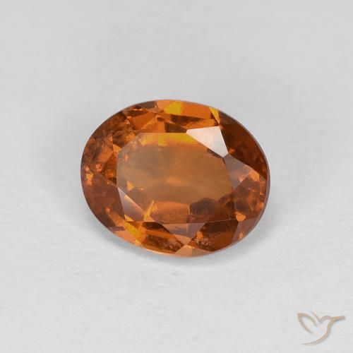 1.19캐럿 천연 Medium Dark-Orange 헤소나이트 가넷, 타원형, VS