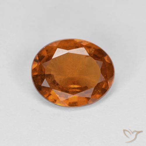 1.29ct 자연스러운 딥 오렌지 헤소나이트 가넷, 타원형, VS