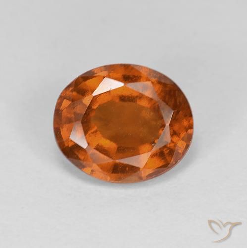 1.97ct 자연스러운 Medium Dark-Orange 헤소나이트 가넷, 타원형, VS