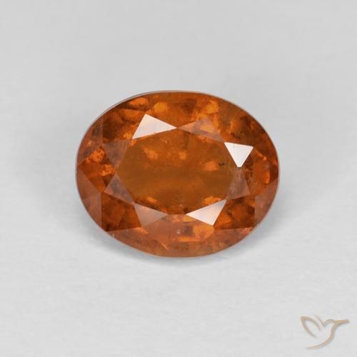 1.49ct 자연스러운 앰버 오렌지 헤소나이트 가넷, 타원형, VS