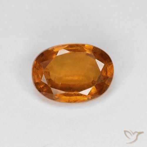 1.26ct 자연스러운 딥 오렌지 헤소나이트 가넷, 타원형, VS