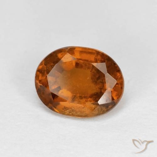 1.79ct 자연스러운 Medium Dark-Orange 헤소나이트 가넷, 타원형, VS