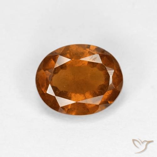 1.37ct 자연스러운 미디엄 오렌지 헤소나이트 가넷, 타원형, VS