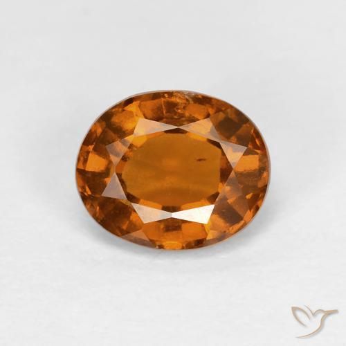 1.52ct 자연스러운 Medium Dark-Orange 헤소나이트 가넷, 타원형, VS
