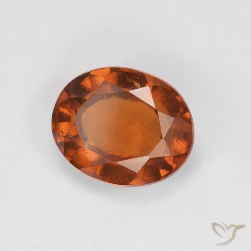 2.28캐럿 천연 Medium Dark-Orange 헤소나이트 가넷, 타원형, VVS-VS