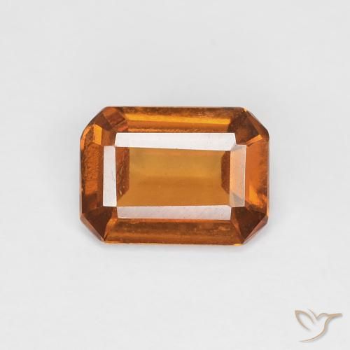 0.97ct 자연스러운 미디엄 오렌지 헤소나이트 가넷, 에메랄드 컷, VVS-VS