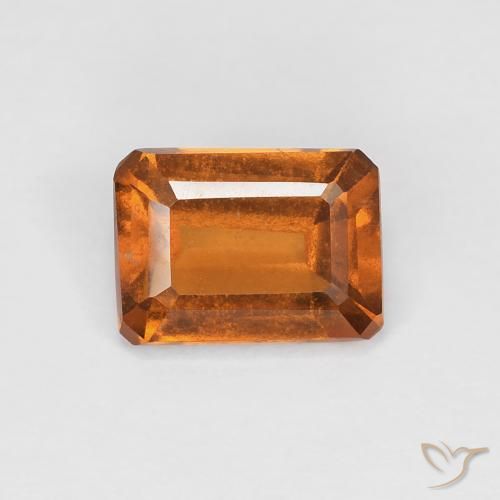 1.08ct 자연스러운 노란 오렌지 헤소나이트 가넷, 에메랄드 컷, VVS-VS