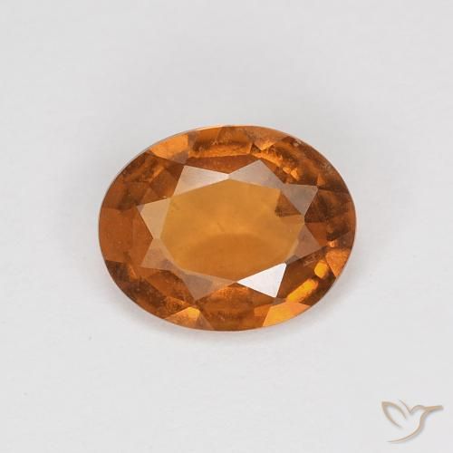 1.11ct 자연스러운 갈색 오렌지 헤소나이트 가넷, 타원형, VVS-VS