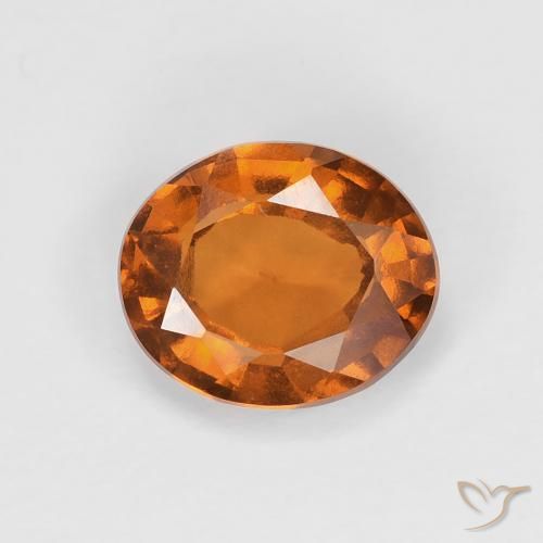 1.60ct 자연스러운 Medium Dark-Orange 헤소나이트 가넷, 타원형, VVS-VS