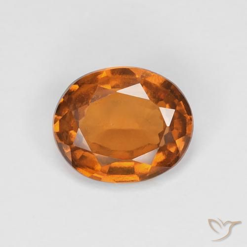 1.32ct 자연스러운 딥 오렌지 헤소나이트 가넷, 타원형, VVS-VS
