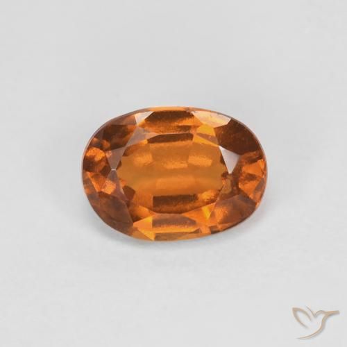 1.27ct 자연스러운 딥 오렌지 헤소나이트 가넷, 타원형, VVS-VS