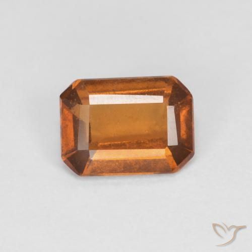 0.99ct 자연스러운 딥 오렌지 헤소나이트 가넷, 에메랄드 컷, VS