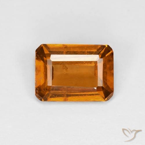 1.02ct 자연스러운 미디엄 오렌지 헤소나이트 가넷, 에메랄드 컷, VS