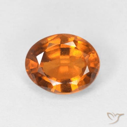 1.46ct 자연스러운 미디엄 오렌지 헤소나이트 가넷, 타원형, VVS-VS