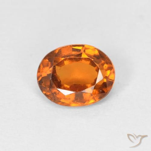 1.16ct 자연스러운 미디엄 오렌지 헤소나이트 가넷, 타원형, VS