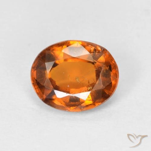 1.38ct 자연스러운 노란 오렌지 헤소나이트 가넷, 타원형, VS