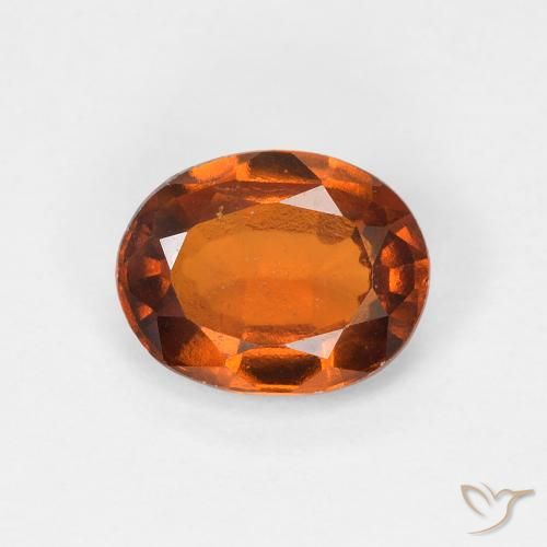 1.16ct 자연스러운 Medium Dark-Orange 헤소나이트 가넷, 타원형, VS
