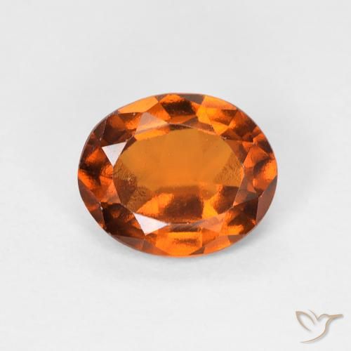 1.19ct 자연스러운 미디엄 오렌지 헤소나이트 가넷, 타원형, VS