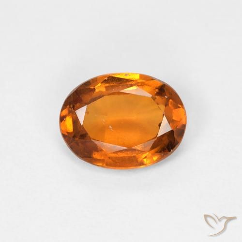 0.91ct 자연스러운 미디엄 오렌지 헤소나이트 가넷, 타원형, VS-SI