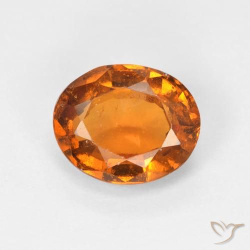 1.53ct 자연스러운 노란 오렌지 헤소나이트 가넷, 타원형, VS-SI