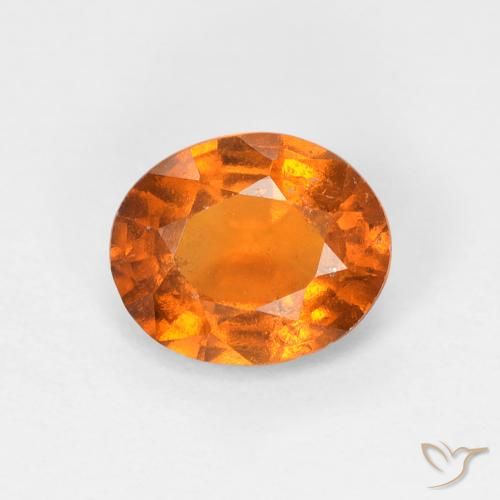 1.28ct 자연스러운 노란 오렌지 헤소나이트 가넷, 타원형, VS-SI
