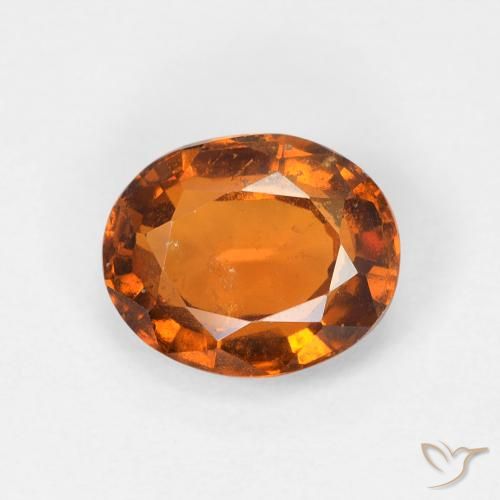 1.45ct 자연스러운 딥 오렌지 헤소나이트 가넷, 타원형, VS-SI