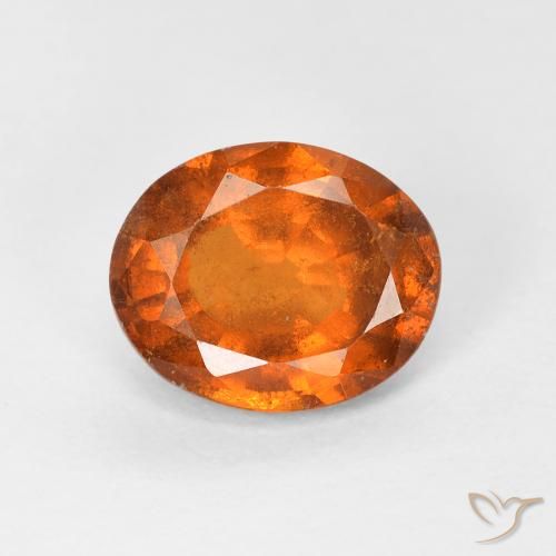 1.56ct 자연스러운 Medium Dark-Orange 헤소나이트 가넷, 타원형, VS-SI