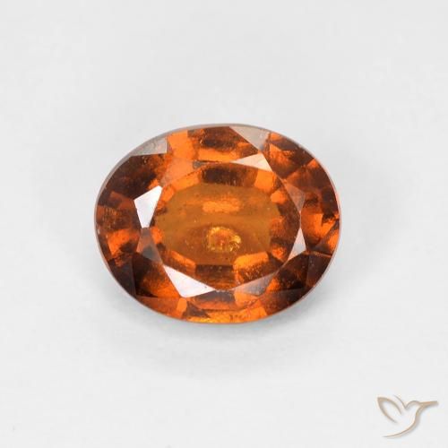 1.39ct 자연스러운 붉은 오렌지 헤소나이트 가넷, 타원형, VS-SI