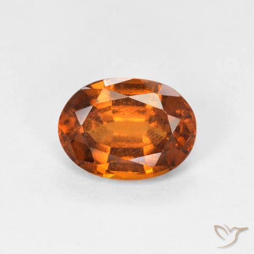 1.19ct 자연스러운 흙빛 오렌지 헤소나이트 가넷, 타원형, VVS-VS