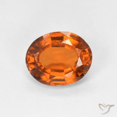 1.50ct 자연스러운 Medium Dark-Orange 헤소나이트 가넷, 타원형, VS