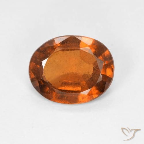 1.38ct 자연스러운 딥 오렌지 헤소나이트 가넷, 타원형, VS