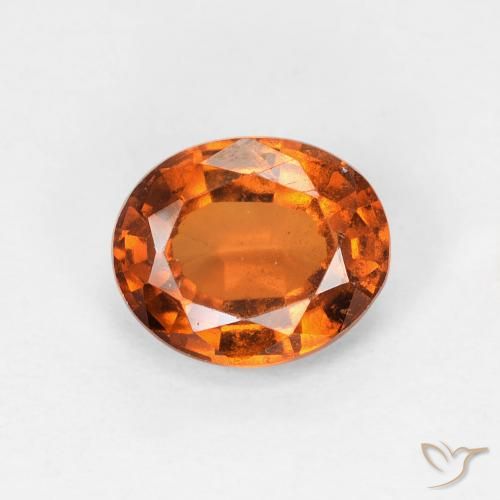 1.36ct 자연스러운 딥 오렌지 헤소나이트 가넷, 타원형, VS