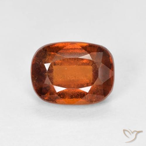 2.08ct 자연스러운 앰버 오렌지 헤소나이트 가넷, 방석, VS