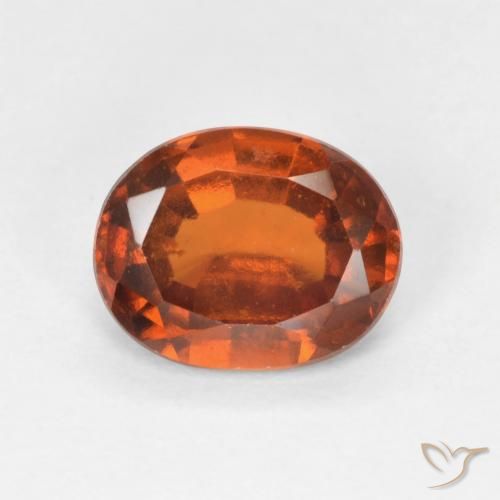 1.60ct 자연스러운 Medium Dark-Orange 헤소나이트 가넷, 타원형, VVS-VS