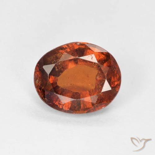 1.45ct 자연스러운 앰버 오렌지 헤소나이트 가넷, 타원형, VS